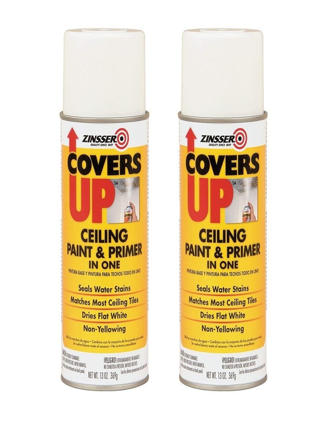 Zinsser Zinnser 03688 Covers Up Stain Sealing Ceiling Paint, White (2-13-Ounce, White) - Image 2