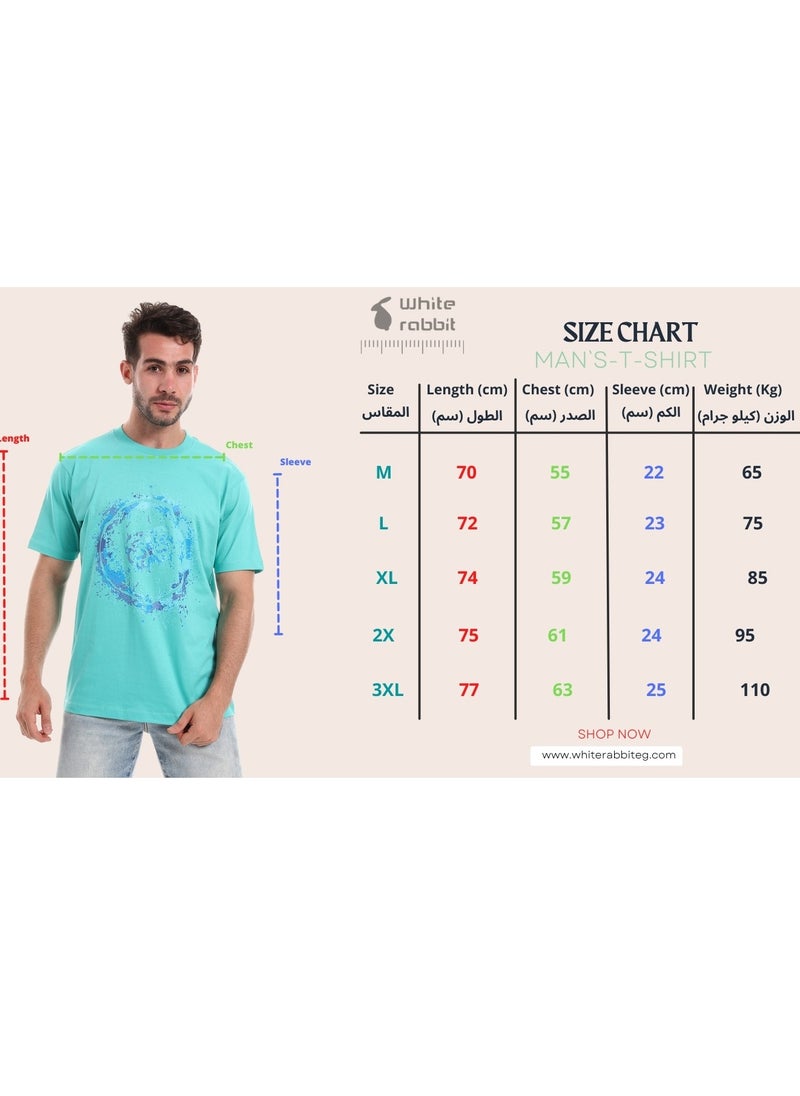 WHITE RABBIT - White Rabbit Front & Back Turquoise Slip On Tee - Image 1