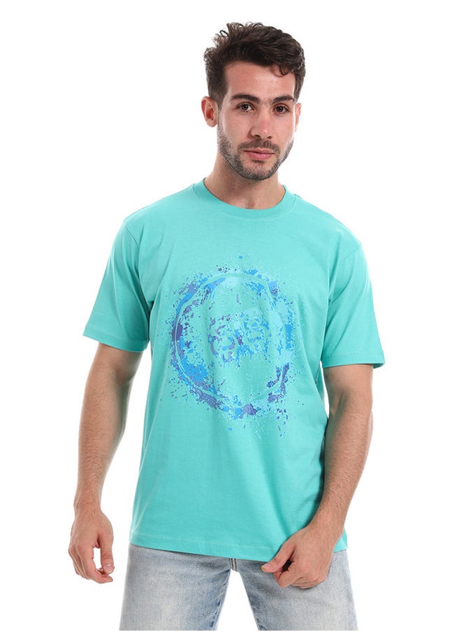 WHITE RABBIT - White Rabbit Front & Back Turquoise Slip On Tee - Image 1