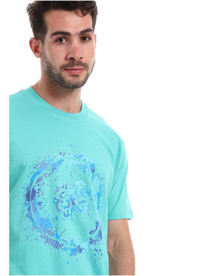 WHITE RABBIT - White Rabbit Front & Back Turquoise Slip On Tee - Image 1