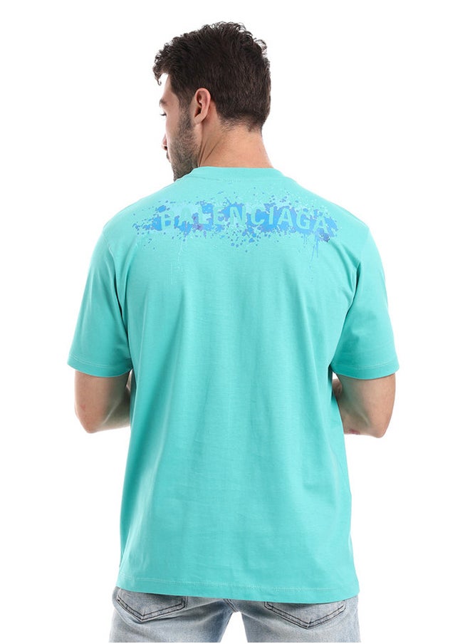 WHITE RABBIT - White Rabbit Front & Back Turquoise Slip On Tee - Image 1
