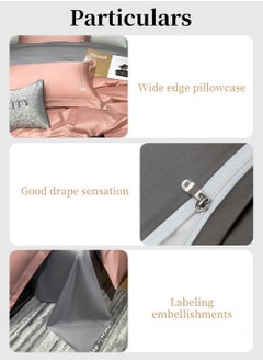 LEOKOR 4PCS Soft Silk Bedding Duvet Cover Set, Skin-Friendly Breathable Comforter Set, Satin Sheet Set Include Quilt Cover With Zipper Closure, Bed Sheet and 2 Pillowcase  - Image 4