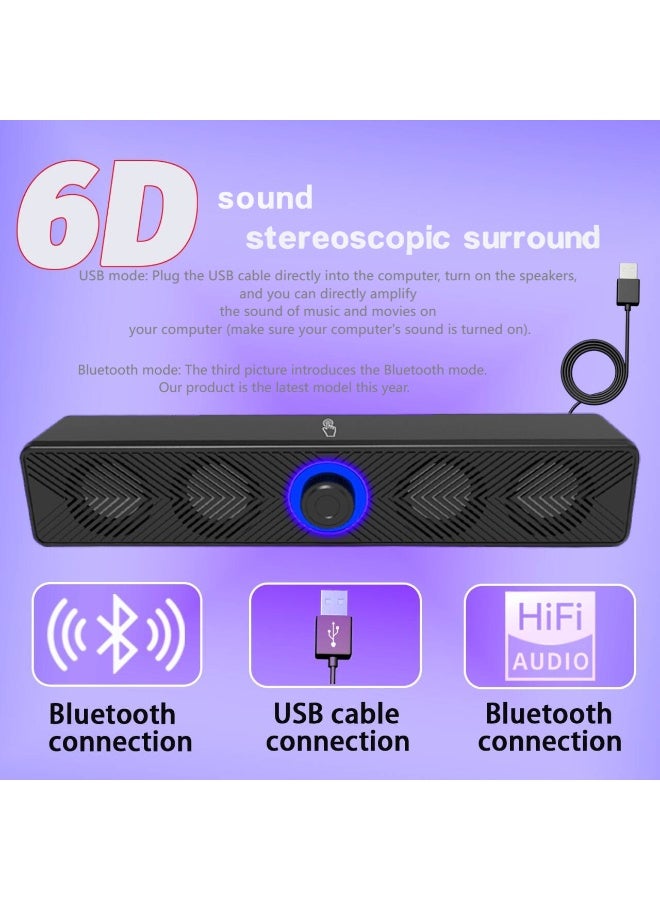 USB Soundbar Computer Speakers Gaming PC Speaker Phone Speaker, USB connection and Wireless Speaker BT 5.0 Connection - Image 2