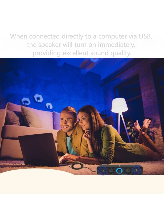 USB Soundbar Computer Speakers Gaming PC Speaker Phone Speaker, USB connection and Wireless Speaker BT 5.0 Connection - Image 4