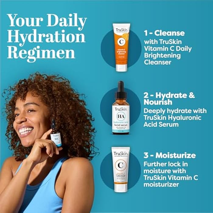 TruSkin Hyaluronic Acid Serum for Face + 7 Ultra Hydrating Ingredients – Best Face Serum for Moisturizing, Visibly Plumping Skin & Smoothing the Look of Fine Lines, 1 fl oz - Image 5