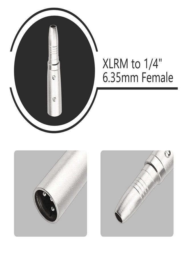 FNKTQL 2PCS XLR Male to 1/4 Inch 6.35mm Female Adapter, 3-Pin XLR Male to Quarter Inch Female Jack Socket Audio Adapters Compatible with Microphone, Stereo, Mixer - Image 2