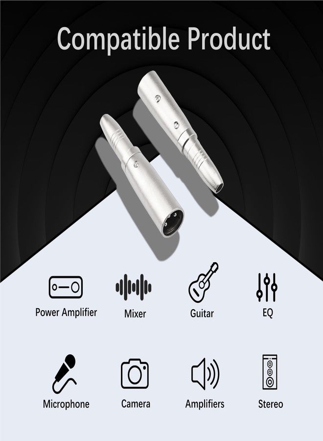 FNKTQL 2PCS XLR Male to 1/4 Inch 6.35mm Female Adapter, 3-Pin XLR Male to Quarter Inch Female Jack Socket Audio Adapters Compatible with Microphone, Stereo, Mixer - Image 5