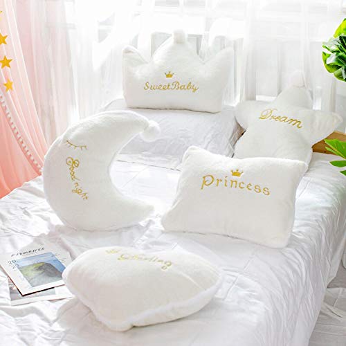 Peach Cuddle Polyester Cute Star Shaped Fluffy Fur Velvet Cushion For Kids Room, Living Room, Bedroom, Luxury Furnishing (35X35 Cm, White) - Image 3