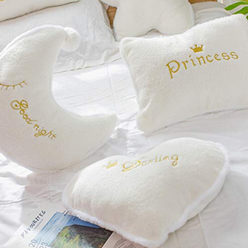 Peach Cuddle Polyester Cute Star Shaped Fluffy Fur Velvet Cushion For Kids Room, Living Room, Bedroom, Luxury Furnishing (35X35 Cm, White) - Image 2