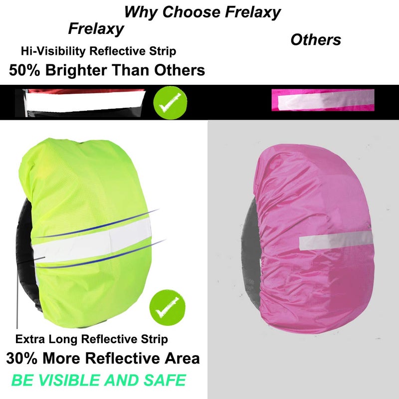 Frelaxy Hi-Visibility Backpack Rain Cover with Reflective Strip 100% Waterproof Ultralight Backpack Cover, Storage Pouch, Anti-Slip Cross Buckle Strap, for Hiking, Camping, Biking, Outdoor, Traveling - Image 4