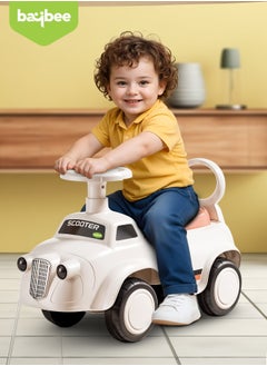 BAYBEE POCO Baby Ride on Car for Kids, Ride on Baby Car with Lights, Music, Backrest & Storage Space | Kids Push Car for Baby | Push Ride on Car for Kids Toddlers 1 to 3 Years Boys Girls White  - Image 2