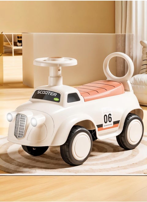 POCO Baby Ride on Car for Kids, Ride on Baby Car with Lights, Music, Backrest & Storage Space | Kids Push Car for Baby | Push Ride on Car for Kids Toddlers 1 to 3 Years Boys Girls White