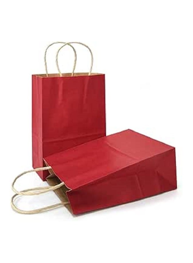 Generic Medium Gift Bags 20pcs Kraft Paper with Handle Colorful Bag for Holiday Wedding Birthday Party Favors Size (8.5x15x22cm) Multicolor  - Image 3