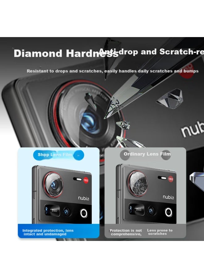 KOOLIFE كوليف [مجموعتان] متوافق مع واقي عدسة كاميرا نوبيا Z70S ألترا، فيلم حماية كاميرا خلفية هاتف نوبيا، فيلم مضاد للانعكاس فائق النحافة عالي الدقة مقاوم للخدوش ومضاد للغبار - Image 3