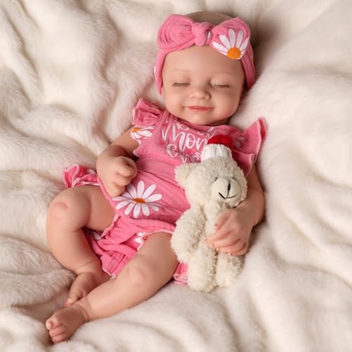 BABESIDE Silicone Baby Doll Lifelike Reborn Baby Dolls 16 Inch Weight 4 Lb Full Platinum Silicone Reborn Baby Doll Slicone Full Body Anatomically Correct Sleeping Baby Girl with Gift Box - Image 1