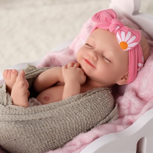 BABESIDE Silicone Baby Doll Lifelike Reborn Baby Dolls 16 Inch Weight 4 Lb Full Platinum Silicone Reborn Baby Doll Slicone Full Body Anatomically Correct Sleeping Baby Girl with Gift Box - Image 5