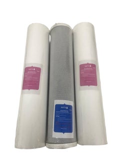 Generic Jumbo 3-piece water purification filter, 2 cotton and 1 mesh, provides high filtration efficiency, as the cotton filter captures large particles such as sand and dirt, while the mesh filter removes fine impurities.  - Image 1