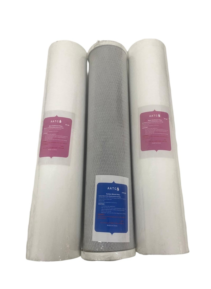 Generic - Jumbo 3-piece water purification filter, 2 cotton and 1 mesh, provides high filtration efficiency, as the cotton filter captures large particles such as sand and dirt, while the mesh filter removes fine impurities. - Image 1