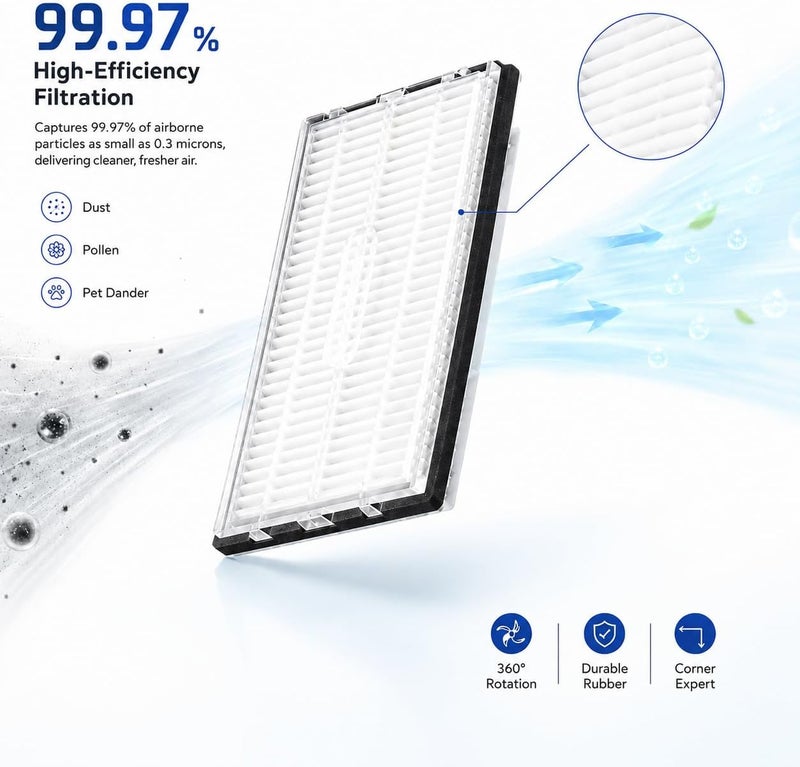 Bluearks مجموعة ملحقات لروبوت روبوروك S8 Pro Ultra، 6 أكياس غبار، 2 فرشاة أسطوانية رئيسية، 6 فرش جانبية، 2 فلتر، 4 قطع قماش تنظيف، 1 فرشاة رئيسية، قطع غيار ملحقات مكنسة روبوتية - Image 3