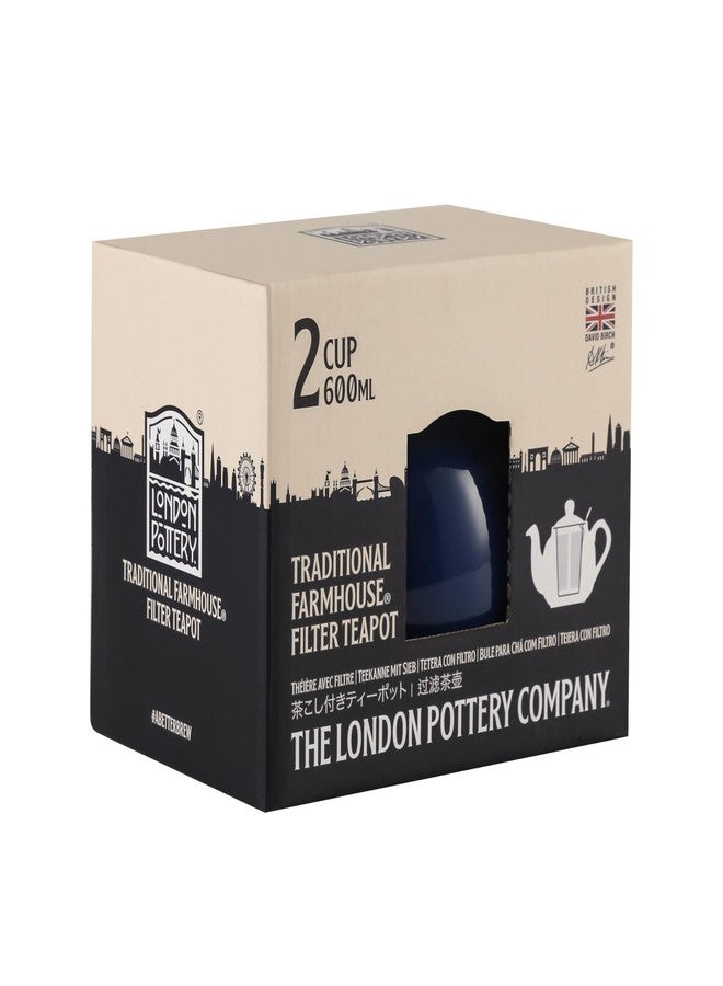 London Pottery Farmhouse Teapot with Infuser, Ceramic, France Blue, 2 Cup (600 ml) - Image 3
