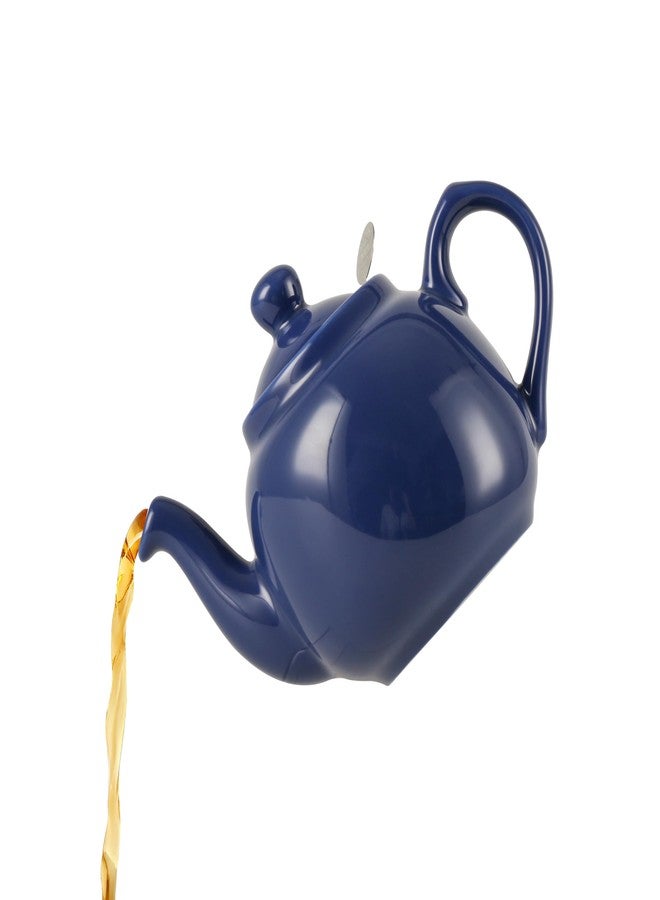 London Pottery Farmhouse Teapot with Infuser, Ceramic, France Blue, 2 Cup (600 ml) - Image 1