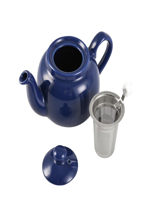London Pottery Farmhouse Teapot with Infuser, Ceramic, France Blue, 2 Cup (600 ml) - Image 5
