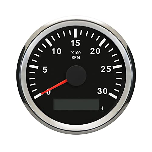 ELING Universal Tachometer RPM REV Counter RPM with Hour Meter 3000RPM 85mm 9-32V with Backlight - Image 1