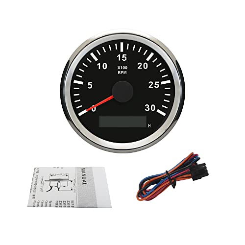 ELING Universal Tachometer RPM REV Counter RPM with Hour Meter 3000RPM 85mm 9-32V with Backlight - Image 5