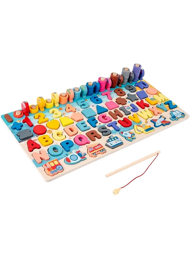 IAF Toys for 1 to 3 Years Old Boys Girls Toddlers, Wooden Sorting Wooden Board Jigsaw Puzzle Game Educational Toy Stacker Shape Sorter, Learning Puzzles Gift (mix) - Image 1