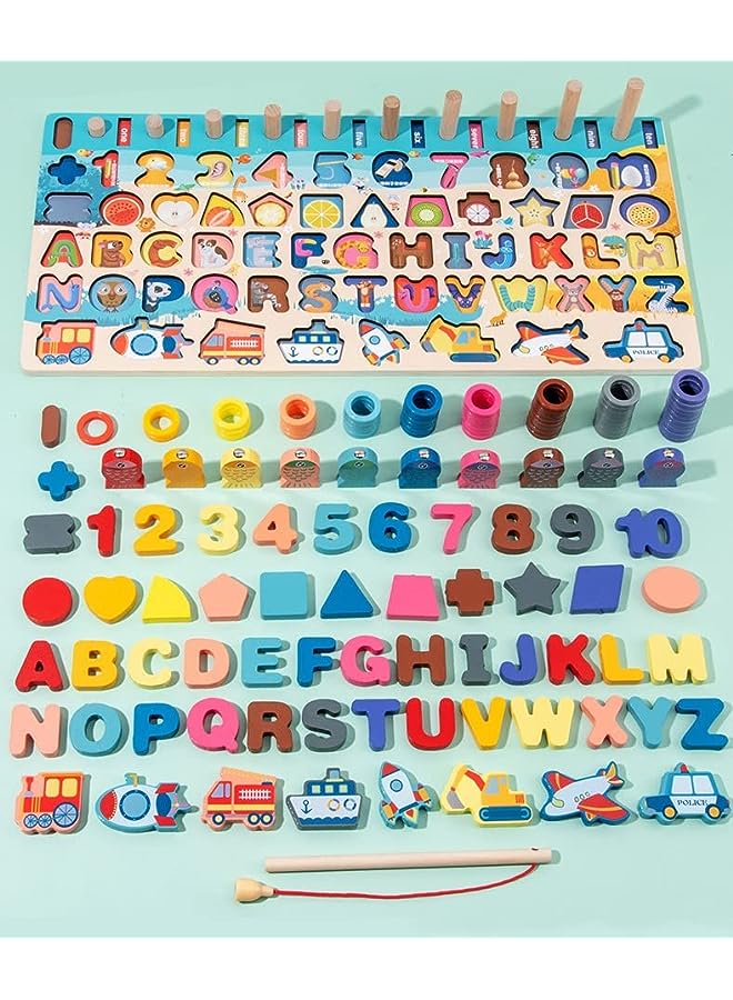 IAF Toys for 1 to 3 Years Old Boys Girls Toddlers, Wooden Sorting Wooden Board Jigsaw Puzzle Game Educational Toy Stacker Shape Sorter, Learning Puzzles Gift (mix) - Image 2