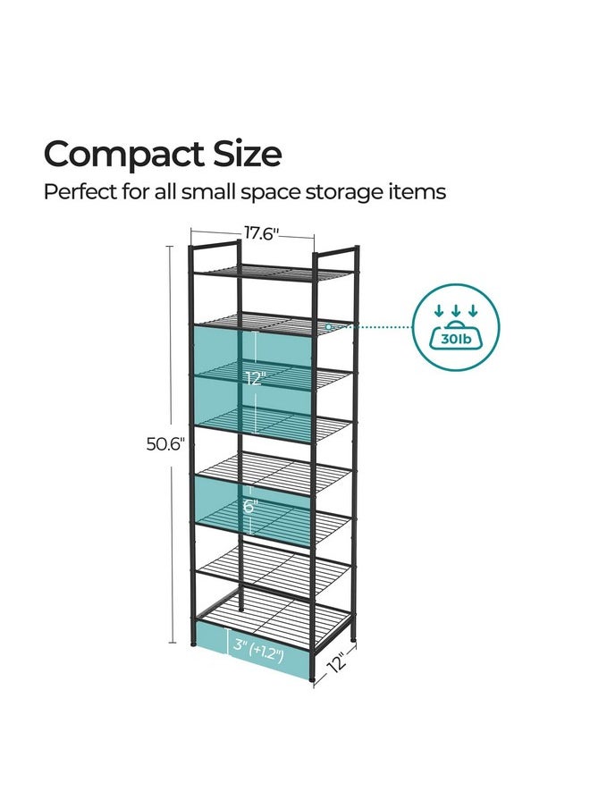 SONGMICS SONGMICS Narrow Shoe Rack - Sturdy 8 Tier Metal Tall Shoe Rack Shelf, Slim Shoe Storage Organizer for Closet Entryway Small Spaces, Bronze  - Image 4