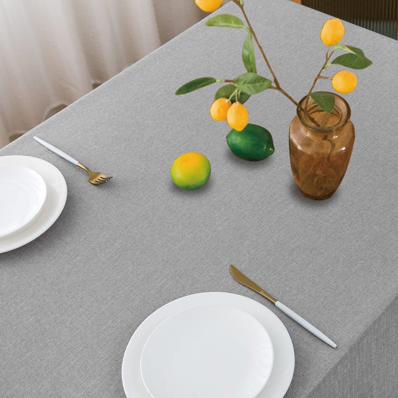 NLMUVW Linen Table Cloth for Square Table Waterproof Wrinkle Resistant Buralp Textured Tablecloth Decorative Table Cover for Kitchen Dining and Party  54 x 54 Inch  Light Grey - Image 2