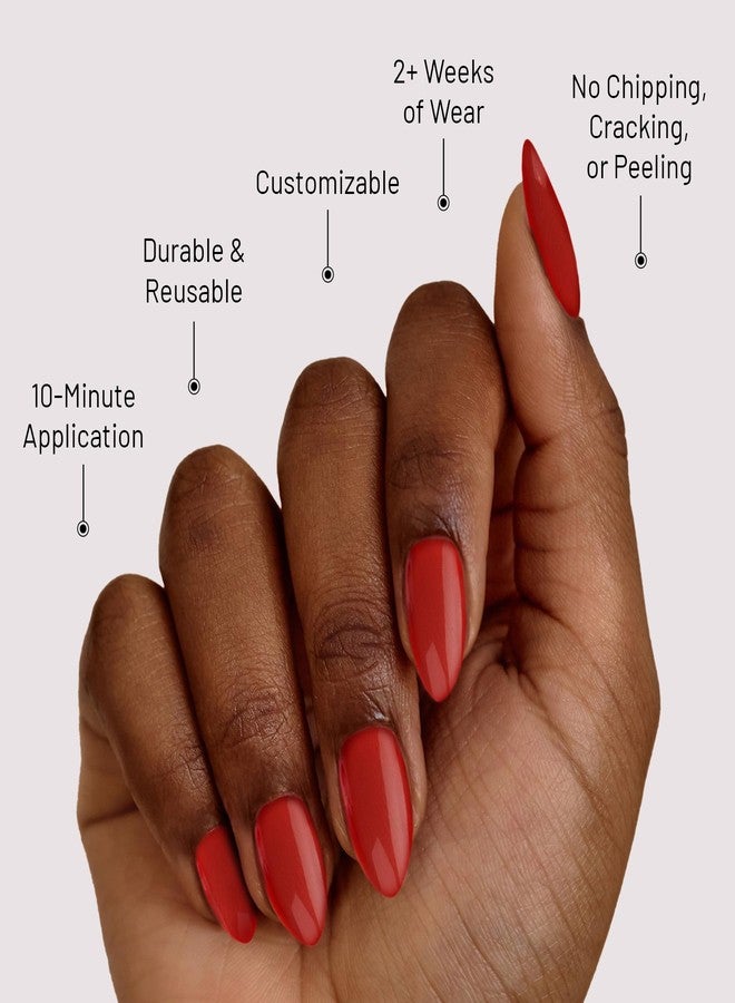 Lilac St. Lilac St - Press on Nails, Slow Burn (30 Nails, 15 Sizes) - Medium, Almond, Glossy, Opaque - Brush-On Nail Glue, Nail File, Cuticle Stick, Prep Pad - Cruelty Free, Vegan, Women Founded - Image 3