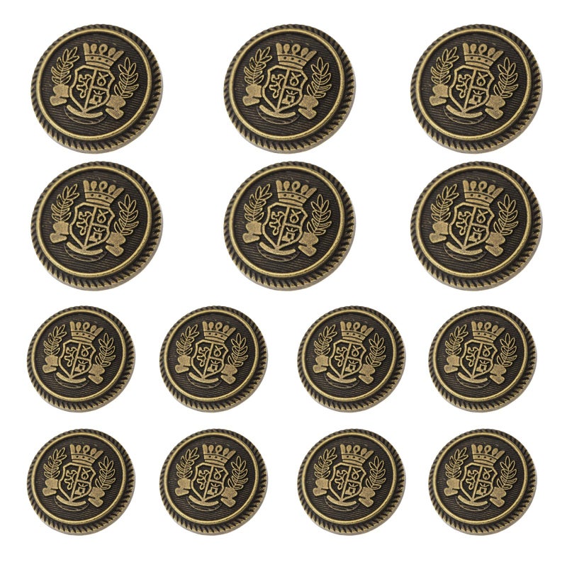 MASONEE 14Piece Gold Metal Blazer Button Set  23mm  18mm Blazer Buttons for Mens Suits Sport Coats Uniforms  Jackets