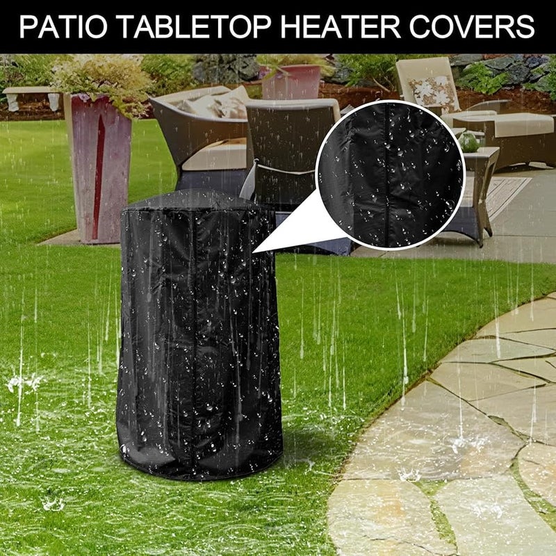 Black Outdoor Heater Cover Heavy Duty Oxford Cloth Propane Heater Protection - Image 4