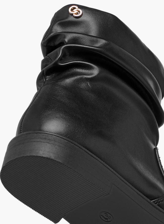 Celeste Girls' Ruched Accent High Cut Boots with Zip Closure - Image 5