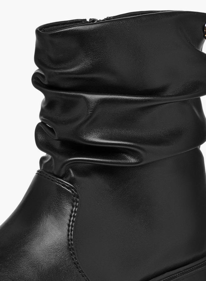 Celeste Girls' Ruched Accent High Cut Boots with Zip Closure - Image 4