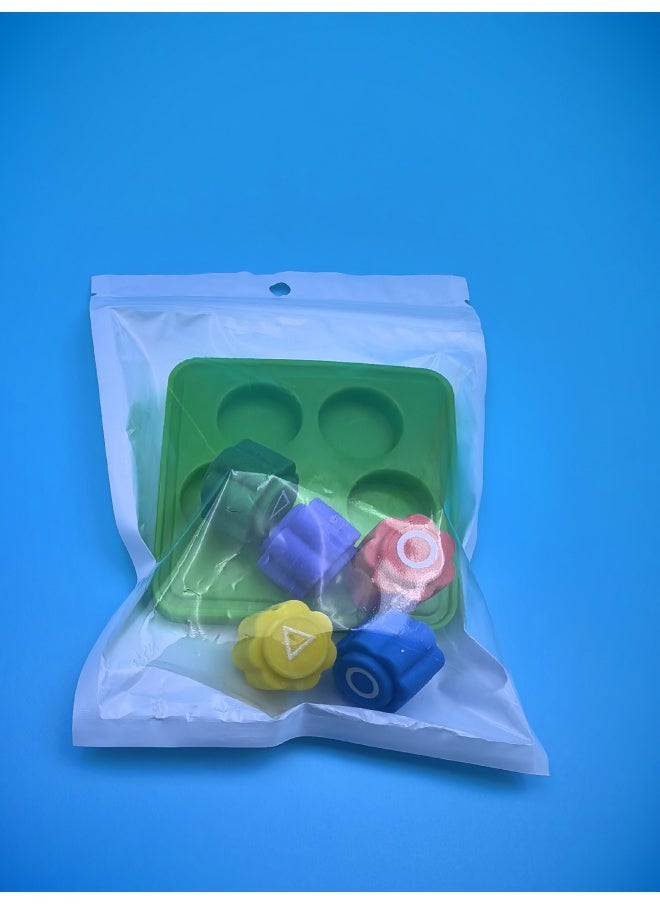 Fun Gonggi Toys Hand-Eye Coordination Training Stones Grab Toys Nostalgia 7080 Childhood Games Source Wholesale-Color:Green Square Base Plate + 5 Small Stones Opp Bags  - Image 1