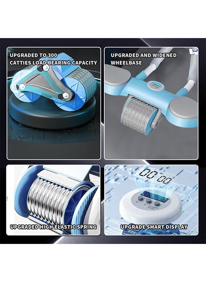 Yoawllty ABS Roller Wheel Core Exercise Equipment with Elbow Support and Time for Men Women（Blue）  - Image 3