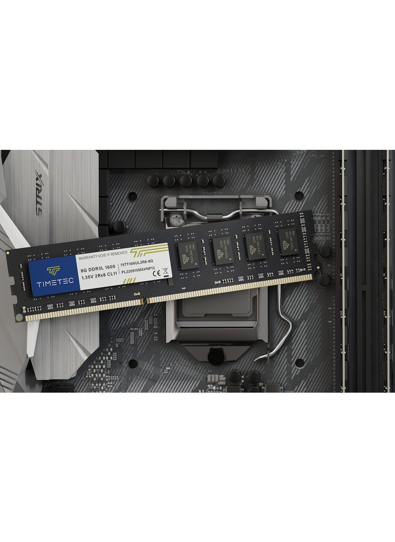 Timetec 16GB KIT(2x8GB) DDR3L / DDR3 1600MHz (DDR3L-1600) PC3L-12800 / PC3-12800 Non-ECC Unbuffered 1.35V/1.5V CL11 2Rx8 Dual Rank 240 Pin UDIMM Desktop PC Computer Memory RAM(SDRAM) Module Upgrade