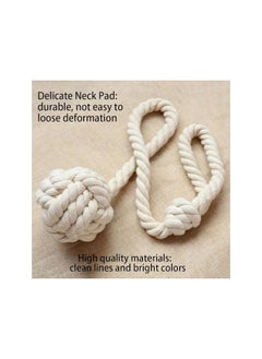 The Bros Handmade Natural Cotton Curtain Ties, 2 Pack Curtain Tiebacks,Drapery Tie with Single Ball,Curtain Holdbacks for Curtains,Window Drapery,Wall Drapes  - Image 4