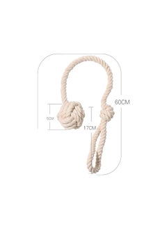 The Bros Handmade Natural Cotton Curtain Ties, 2 Pack Curtain Tiebacks,Drapery Tie with Single Ball,Curtain Holdbacks for Curtains,Window Drapery,Wall Drapes  - Image 2
