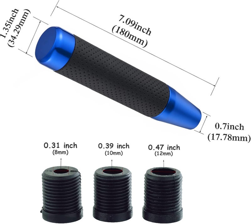 Abfer Tall Shift Knob Car Long Shifting Head Replace Weighted Gear Stick Shifter Knob Extension Fit Most Manual Automatic Transmission Vehicle, Blue - Image 2
