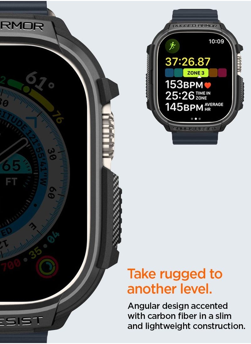 Spigen - Rugged Armor Apple Watch Ultra 2 Case / Apple Watch Ultra Case Cover 49mm - Matte Black - Image 1