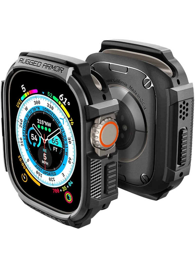 Spigen - Rugged Armor Apple Watch Ultra 2 Case / Apple Watch Ultra Case Cover 49mm - Matte Black - Image 1