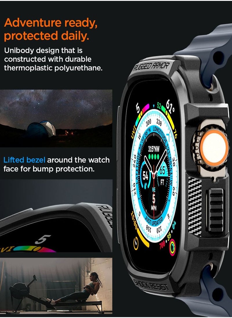 Spigen - Rugged Armor Apple Watch Ultra 2 Case / Apple Watch Ultra Case Cover 49mm - Matte Black - Image 1