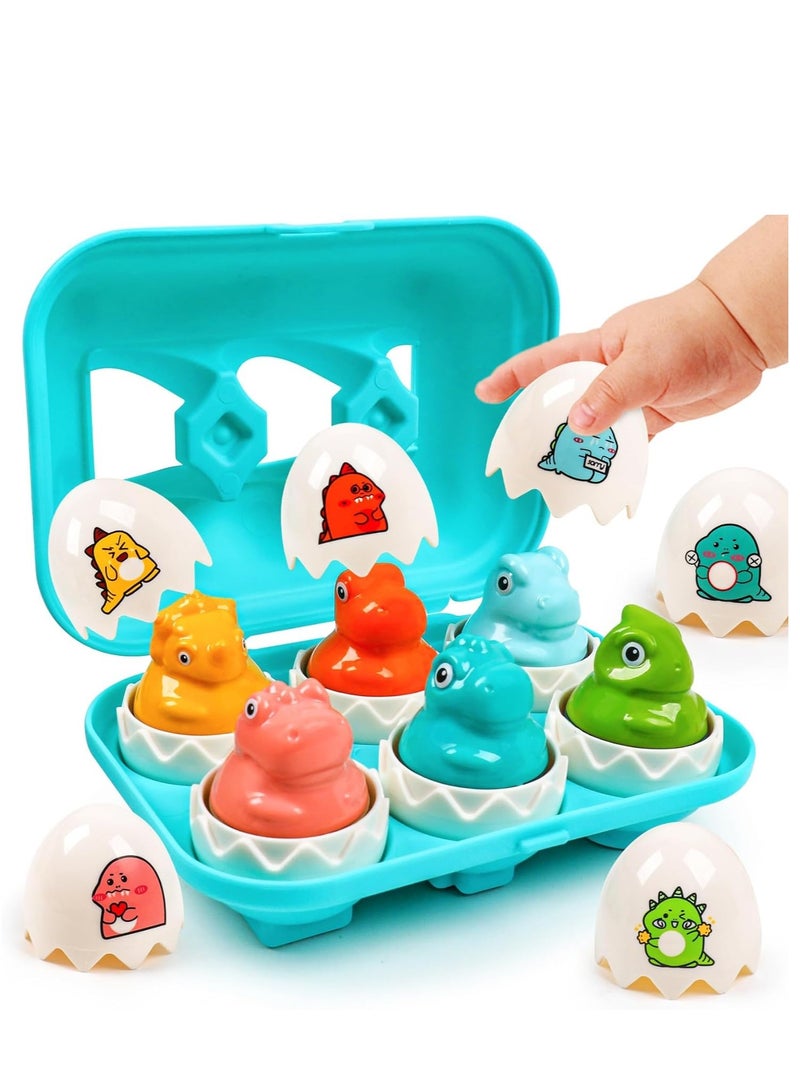 SYOSI ألعاب بيض الديناصور المطابقة، كوب تفريغ ضغط التيكوسوروس ريكس والتراميروتوبس، ألعاب حسية لتخفيف التوتر للأطفال والبالغين، ألعاب مطابقة مضحكة ومثيرة، 6 قطع/طقم - Image 1