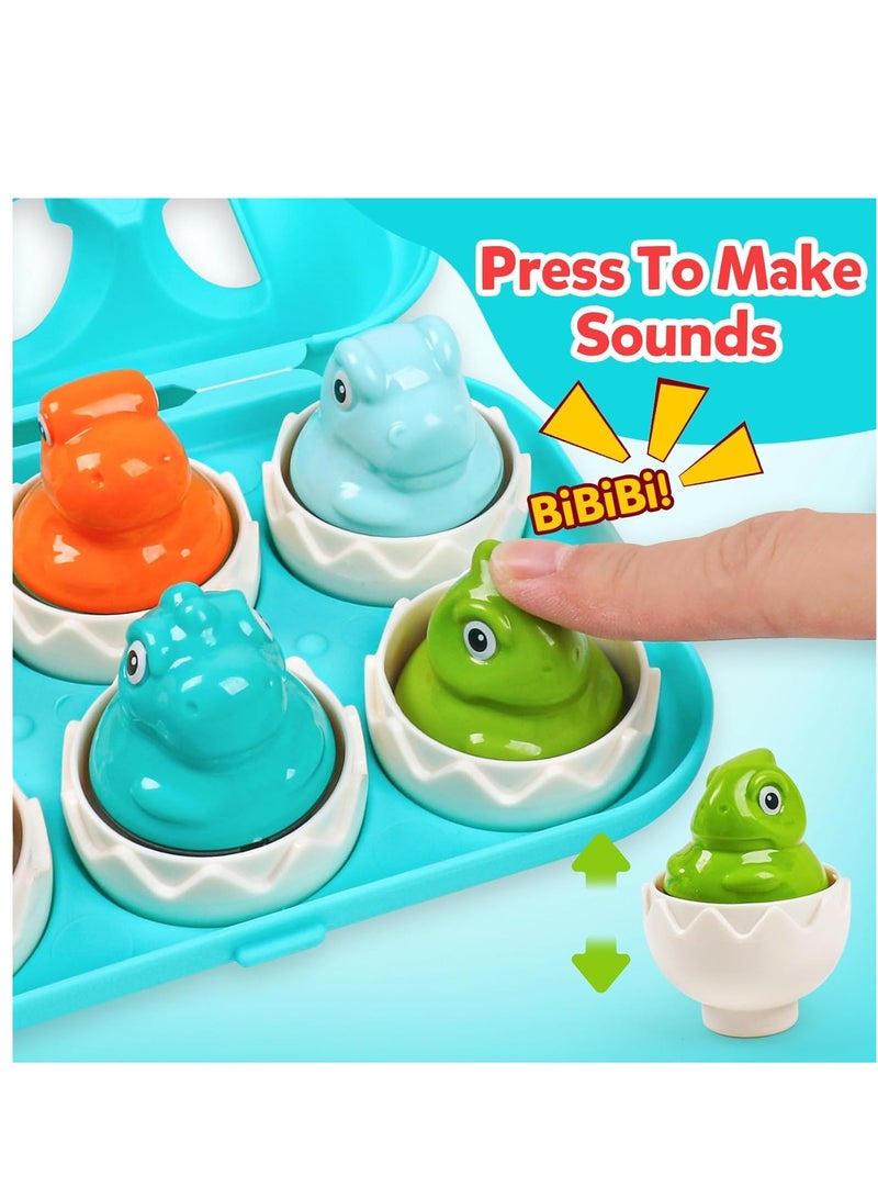 SYOSI ألعاب بيض الديناصور المطابقة، كوب تفريغ ضغط التيكوسوروس ريكس والتراميروتوبس، ألعاب حسية لتخفيف التوتر للأطفال والبالغين، ألعاب مطابقة مضحكة ومثيرة، 6 قطع/طقم - Image 4