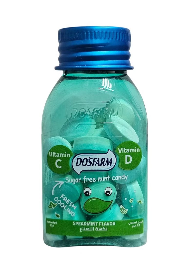 Dosfarm Mint candy is sugar-free. Vitamin C&D.