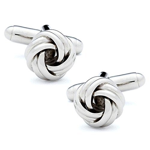 Peora Classic Silver Knot Cufflinks Set Office Formal Wedding Shirt Jewellery for Men Business Corporate Gift - Image 5